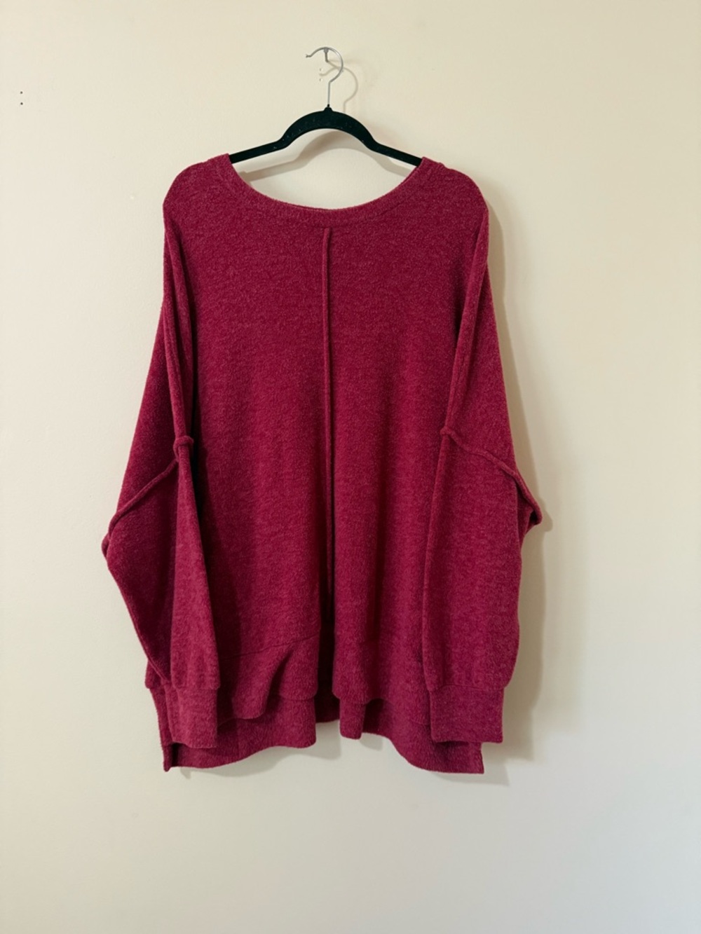 Zenana Outfitters Marled Raspberry Knit Top. PTP 34.